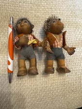 2x Original Mecki & Micki Igel Figuren – Hörzu, ca. 1950er Jahre, Sammlerstücke