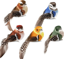 5Pcs Vogel Deko Figuren Künstliche, Vögel Mit Clip, Künstliche Federvögel, Feder