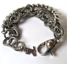 DOLCE & GABBANA Vintage Armband aus silbernen Stahl mit Kette  länge 22 cm