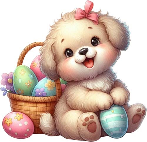 Bunte ostern welpe hund - bunte,