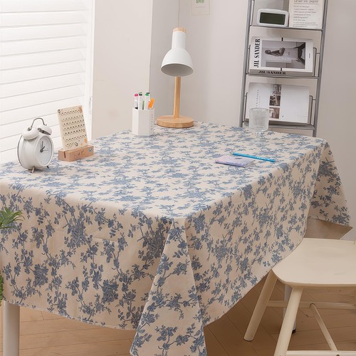 Tischdecke vintage blau blumen - tischdecke,