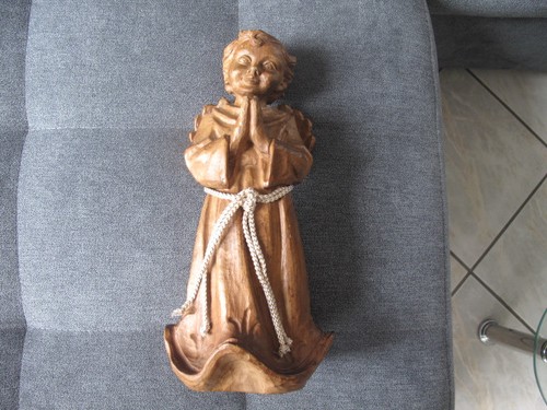 Holzfigur beteneder engel - holzfigur,