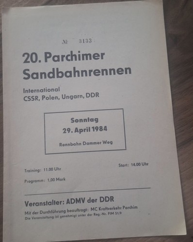 Speedway programm sandbahn - programm,