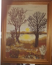 Eingerahmtes gobelin stickbild - eingerahmtes,
