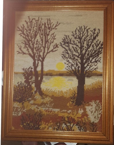 Eingerahmtes gobelin stickbild - eingerahmtes,