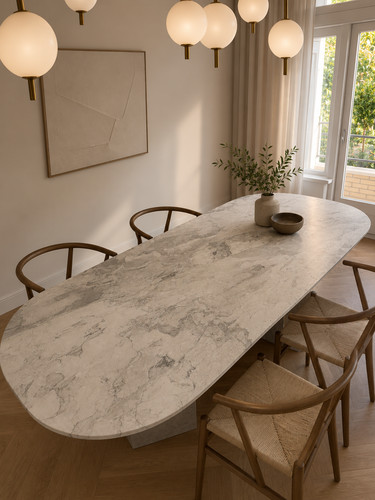 Marmor esstisch oval massiv - marmor,