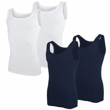GÖTZBURG Herren Unterhemden Achselhemd Baumwolle Feinripp Tank Top | 2er Pack