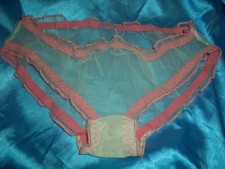 Transparenter Nylonslip haut/rosa Gr S Nylon Pin Up Höschen Schlüpfer Slip (H574