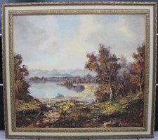 TW01) Gemälde, SEELANDSCHAFT: Cavaliere Friedrich Karl Thauer, Öl auf Leinwand