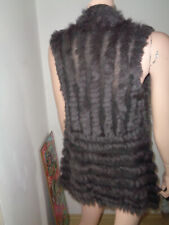Echt Fellweste Pelzweste grau  S M 36 38 40 42 weste Rabbit