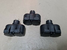 3 Stück Doppelstecker mit Federdeckel IP44 Farbe schwarz Stecker 2 Fach IP44
