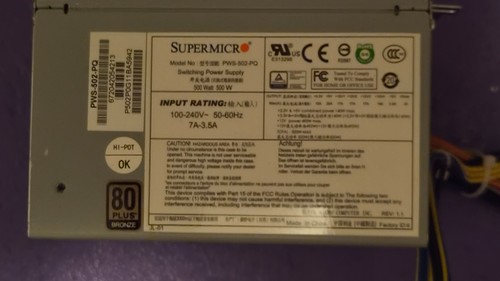 Supermicro pws 502 500w - pws-502-pq,