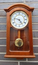 Regulator Wanduhr Pendeluhr Uhr CLASSIC Quartz Nußbaum mittel, niedlich & klein.