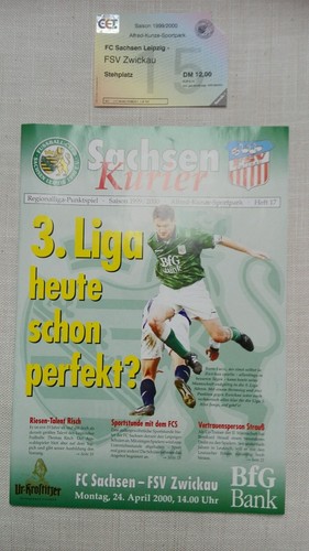 Programm ticket fc sachsen - fc,
