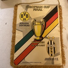 European Cup Finale BVB 09 Juventus F.C. München 1997 Großer Wimpel Borussia