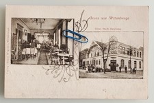 AK Foto Karte Gruss aus Wittenberge Hotel Stadt Hamburg Gasthaus Beleg 1904 ALT 