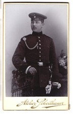 Fotografie Atelier Scheithauer, Zwickau i. Sa., sächsischer Soldat in Uniform m 