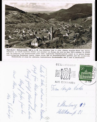 Ansichtskarte alpirsbach - ansichtskarte,