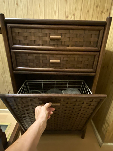 Kommode braun holz rattan - kommode,