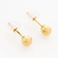 14ct Gold 4mm Ohrstecker Kugel Damen Fein Schmuck Push Hinten Verpackt