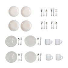 Miniatur Geschirr Teller Besteck oder Tassen, Mini Deko Zubehör Wichtel