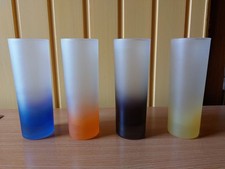 4 Trinkgläser satiniert/mattiert mit farbigen Verlauf, je 300 ml