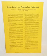 DDR Kunststoff Hinweisschild Warnschild Gesundheits  Arbeitsschutz Hebezeuge 