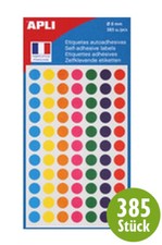 385 Klebepunkte runde Aufkleber Markierungspunkte Ø 8 mm Papier Inventur Apli