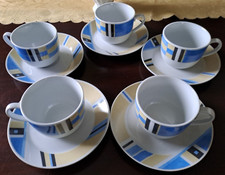 5 Henkel-Tassen + Unterteller