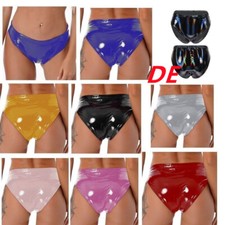 DE Damen Höschen Basic Slips Strand Strings Sexy Tanga PVC Leather Unterwäsche