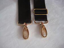 Tragegurt braun Schulterriemen Gurtband Karabiner Schieber Gold Schultertasche