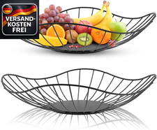 Obstkorb rund schwarz Metall