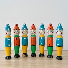 Vintage holz clown kegeln pins - vintage,