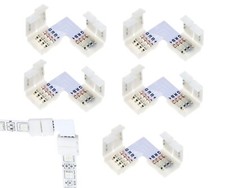 5x LED RGB Strip Eckverbinder Schnellverbinder Steckverbinder L Verbinder Set
