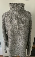 GUESS Pullover Troyer Wolle 3XL Grau Herren