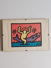 Gerahmte AK Zeichnung Keith Haring ( 1958-1990 )