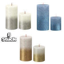 8 Stück Bolsius Sunset Stumpenkerzen 130x68 mm  60h. Stumpen Kerzen