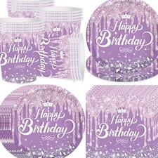 Lila Partygeschirr Set, 16