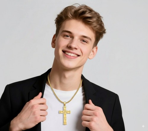 18k gold kreuz anhänger - 18k,