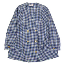 Vintage MATERNA Maternity Damen Blazer Jacke Blau 80er Kariert S