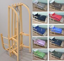 Holzschlitten mit Rückenlehne