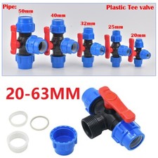 PE Drei Wege Schnell Verbindungs rohr ValveT Ventil intern 20/25/32/40/50/63mm