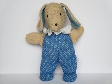 Sigikid Hund Fips Stofftier Kuscheltier Halskrause Frottee Vintage blau 25 cm