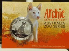 1 oz Silbermünze Australien 2017-Archie- Dingo Zoo Serie 1 Dollar Silber-Blister