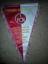 Großer FCN Fanwimpel gestickt aus den 1970er Jahren FC Nürnberg Club Glubb
