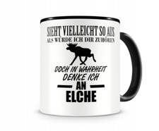 Ich denke an Elche Tiere Tasse