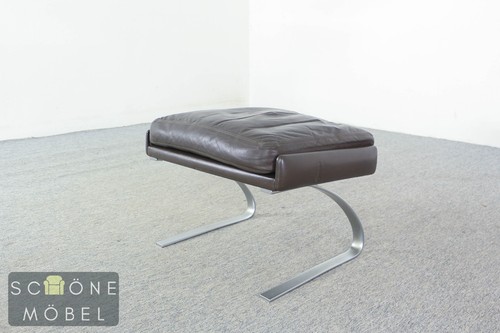 Leder fußhocker dunkelbraun - leder,