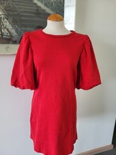 ZARA  Sweatshirt  Kleid Gr  36 , 38   Rot Ballon  Arm