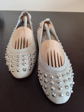 Kennel & Schmenger Ballerina  Gr. 8 - 41/41,5 silber/grau mit Nieten - gebraucht