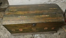Antike Holztruhe Truhe runder Deckel Bauernhaus - NUR ABHOLUNG